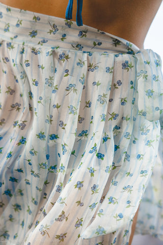 Blueberry Fields Silk Chiffon Wrap Skirt